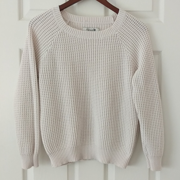 Forever 21 Sweaters - Forever 21 Waffle Knit Sweater Cream Medium